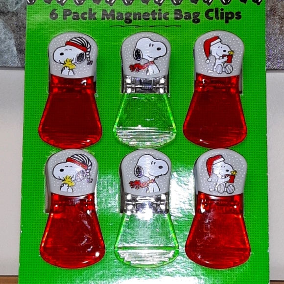 Snoopy Magnetic Bag Clips Set of 6 NWT - Picture 2 of 4